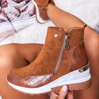 Damen Winter Wedge Boots | Mit Reißverschluss
