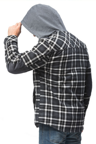 Men's hooded jacket in check pattern | Lined