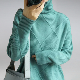 Damen-Diamant-Strickpullover | Langarm