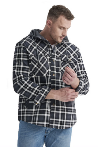 Men's hooded jacket in check pattern | Lined