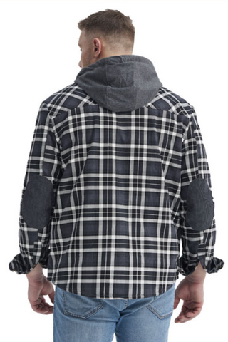 Men's hooded jacket in check pattern | Lined