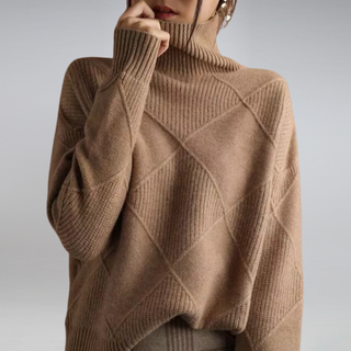 Damen-Diamant-Strickpullover | Langarm