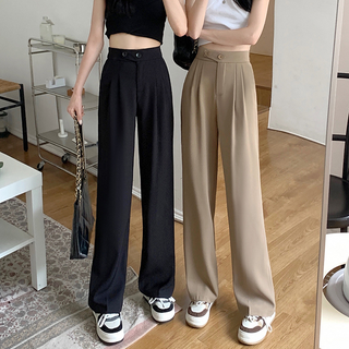 Damenhose mit hoher Taille und weitem Bein | Gerader Schnitt