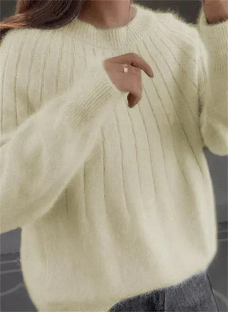Damen Rippstrickpullover | Langarm