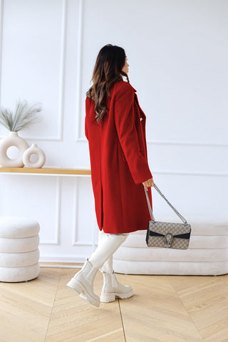 Damen Doppelreihiger Langer Mantel | Strukturierter Stil