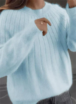 Damen Rippstrickpullover | Langarm