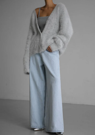 Damen Weicher Oversize Strickcardigan | Kuschelig