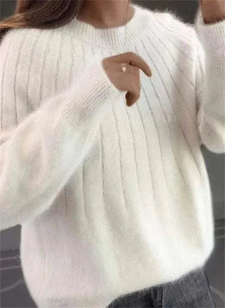 Damen Rippstrickpullover | Langarm