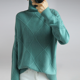 Damen-Diamant-Strickpullover | Langarm
