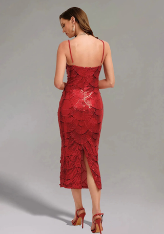 Women's Sparkling Fitted Dress | Midi
