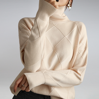 Damen-Diamant-Strickpullover | Langarm