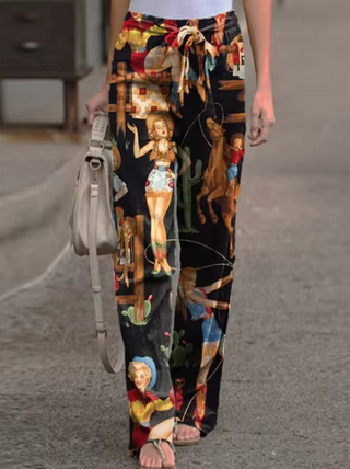 Weite Hosen für Damen | Blumenmuster