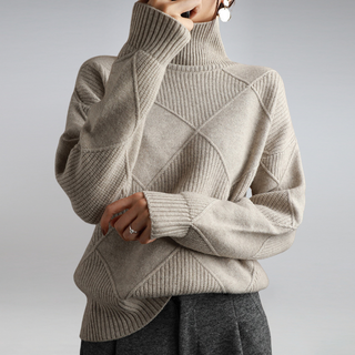 Damen-Diamant-Strickpullover | Langarm