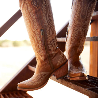 Damen Western Cowboy Stiefel | Bestickt