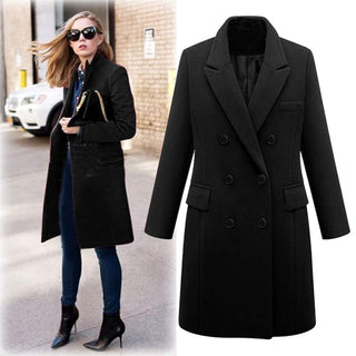Damen Winter Trench coat | Doppelreiher & Reverskragen