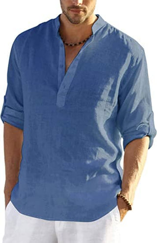 Herren Henley Hemd mit langen Ärmeln | Lockere Passform