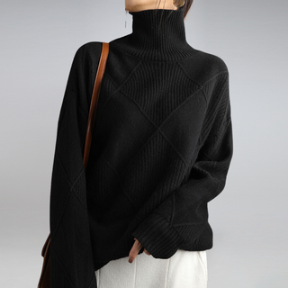 Damen-Diamant-Strickpullover | Langarm