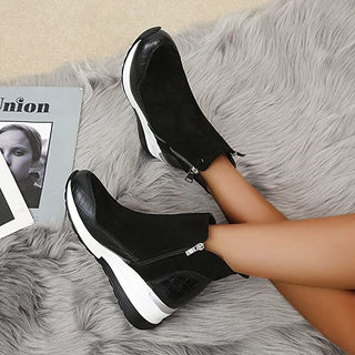 Damen Winter Wedge Boots | Mit Reißverschluss