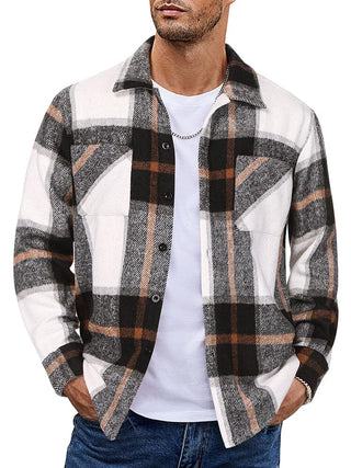 Herren Karierte Freizeitjacke | Mit Knöpfen