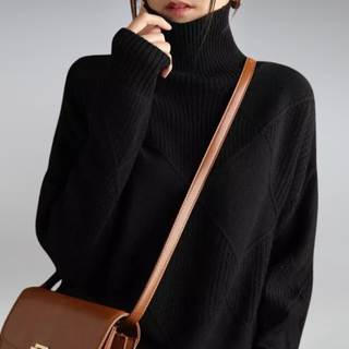 Damen-Diamant-Strickpullover | Langarm