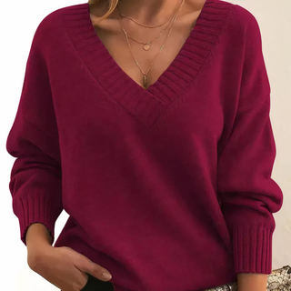 Damen V-Ausschnitt Pullover | Lange Ärmel