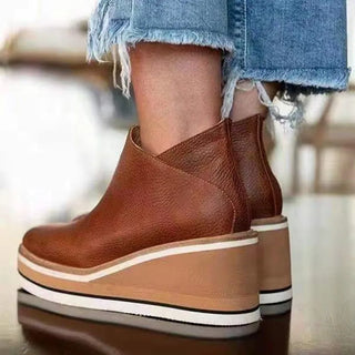 Damen Bequeme Plateau Stiefeletten | Keilabsatz