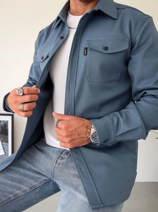 Herren Knopf Freizeitjacke | Langarm