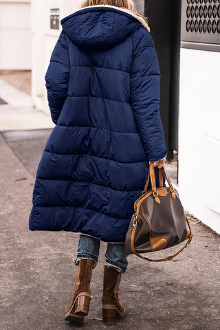 Damen Lange Winter Daunenjacke | Mit Kapuze