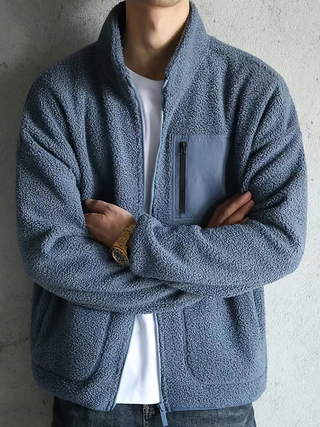 Men's Casual Zip Jacket | High Collar
