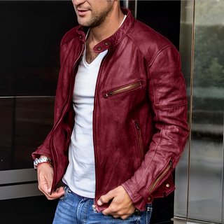 Herren Hochkragenjacke | Schnalle Detail