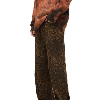 Damen-Hosen mit weitem Bein | Leopardenmuster