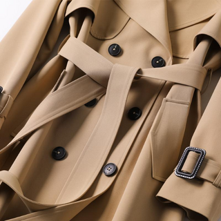 Damen Trench Coat | Doppelknopf & Tailliert Mit Gürtel