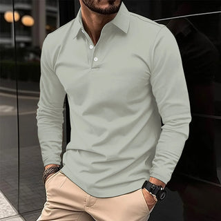 Herren Langarm-Polohemd | Tailliert