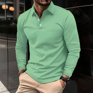Herren Langarm-Polohemd | Tailliert