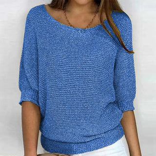 Damen Lockere Strickpullover | Halbe Ärmel