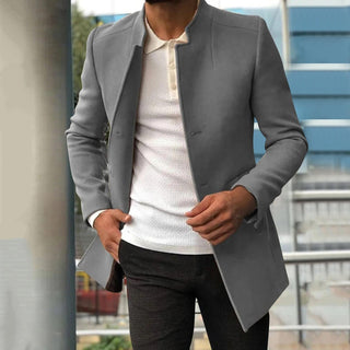 Men's Long Jacket | Open Front & Slim Fit Cut