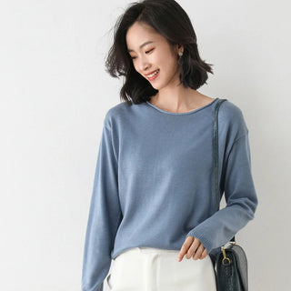 Damen Pullover aus solidem Strick | Lange Ärmel