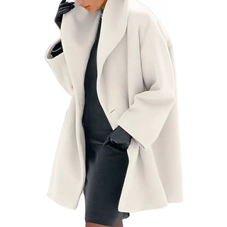 Damen Winter Trench Coat | Oversized Mit Drapiertem Kragen