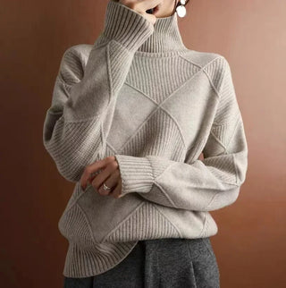 Damen Pullover mit Rautenmuster | Langarm