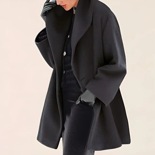 Damen Winter Trench Coat | Oversized Mit Drapiertem Kragen