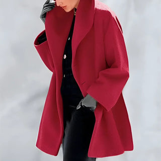 Damen Winter Trench Coat | Oversized Mit Drapiertem Kragen