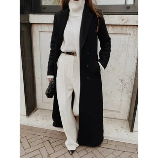 Damen Langer Doppelreihiger Winter Trench coat | Klassisch