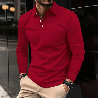 Herren Langarm-Polohemd | Tailliert