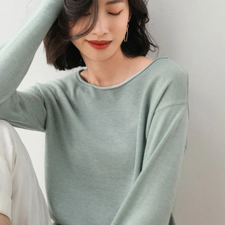 Damen Pullover aus solidem Strick | Lange Ärmel