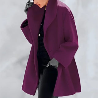 Damen Winter Trench Coat | Oversized Mit Drapiertem Kragen