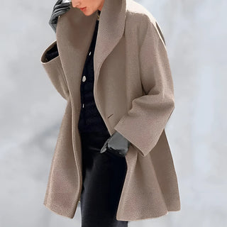 Damen Winter Trench Coat | Oversized Mit Drapiertem Kragen