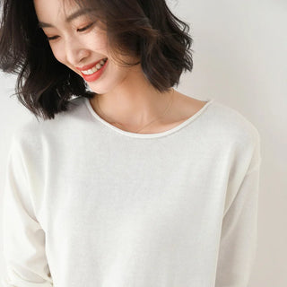 Damen Pullover aus solidem Strick | Lange Ärmel