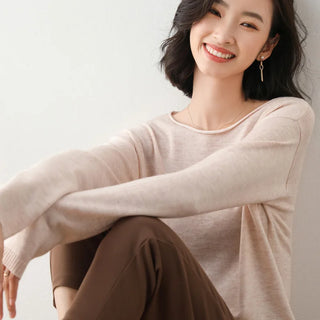 Damen Pullover aus solidem Strick | Lange Ärmel