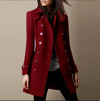 Damen Winter Trench coat | Doppelreihig & Mittellang