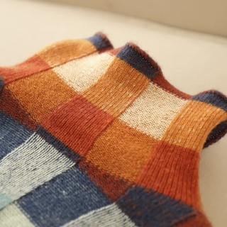 Damen Karierter Pullover | Lässiger Strick